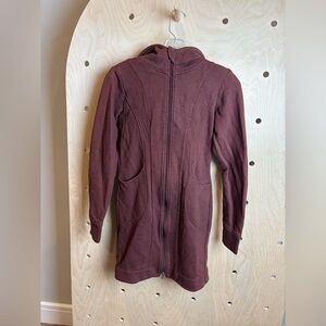 Echo Verde Organic Cotton/Bamboo Burgundy Long Zip Up Hoodie Small